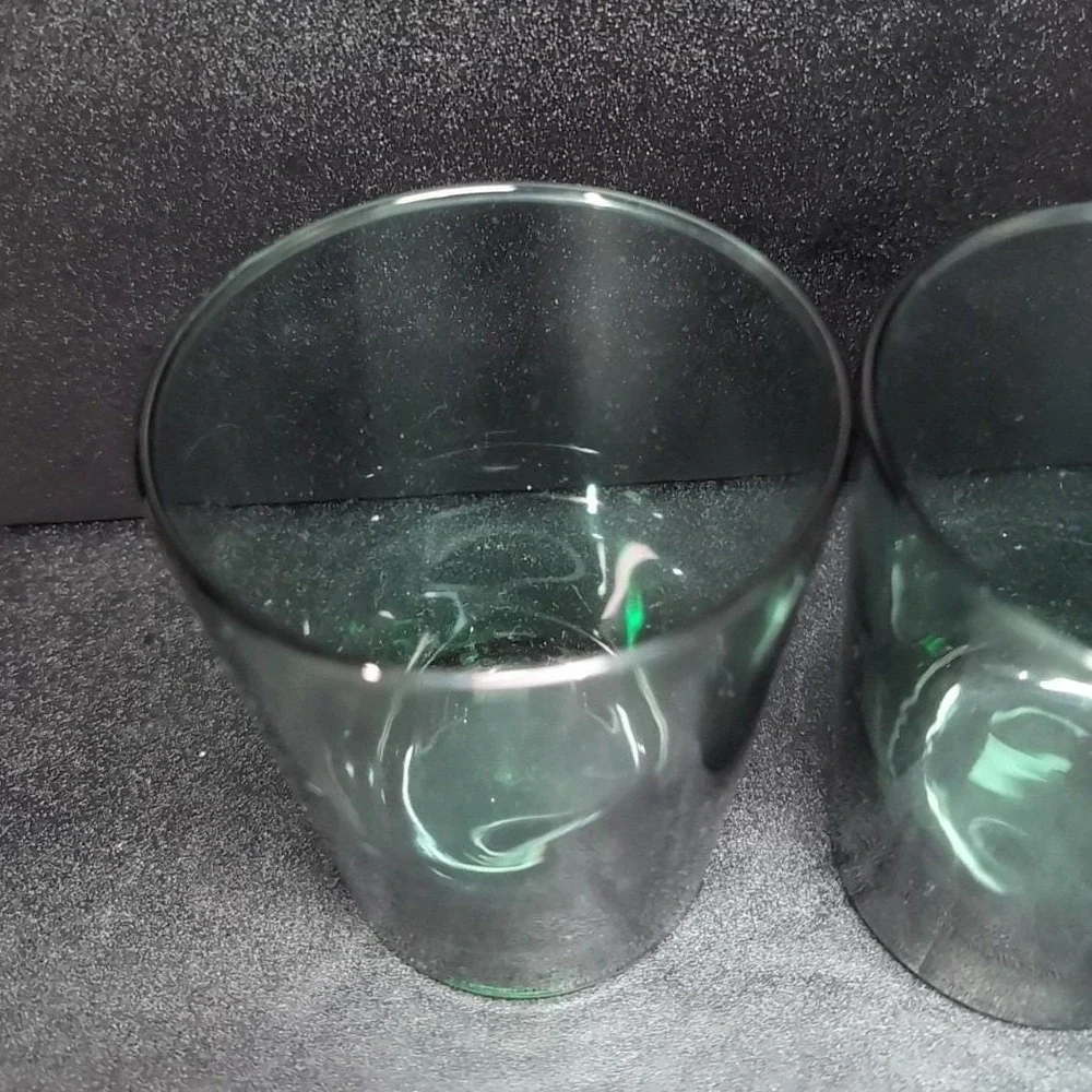 Libbey Juniper Green Glass Tumblers,‎ Set of 2, Heavy Bottom Glasses, Drinkware